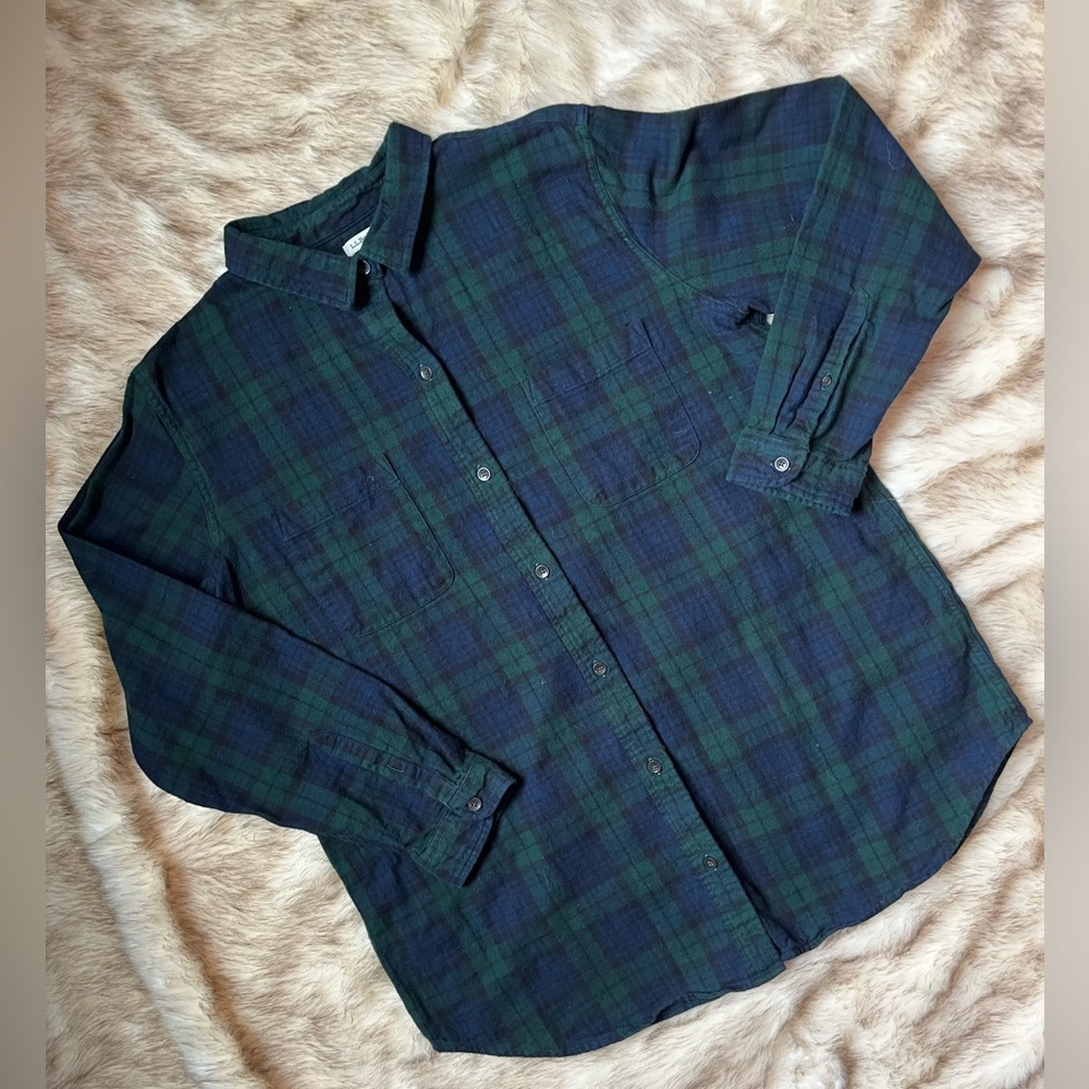 L.L. Bean Relax Fit Plaid Flannel Button-up Shirt